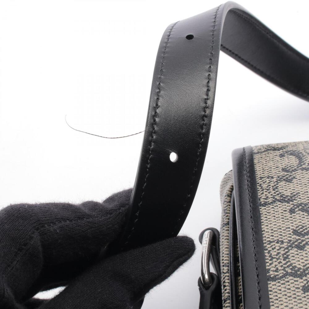 Celine Folco Messenger Triomphe Shoulder Bag Canvas Leather Beige Black - Picture 5 of 6